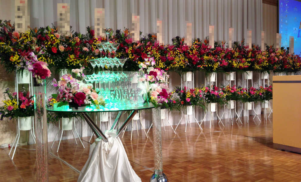 空間装飾シャンパンタワーレンタル